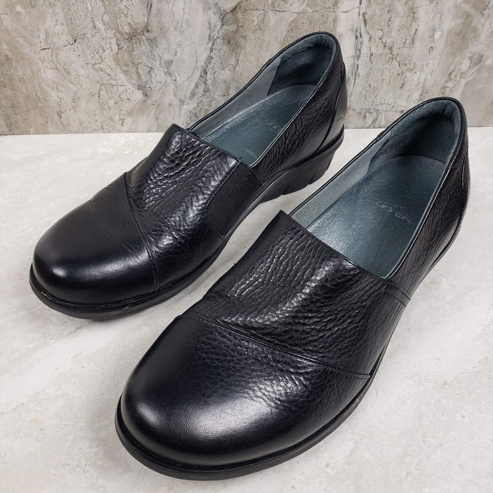 Dansko JULIA Black Milled Nappa Leather  Platform Flats 39